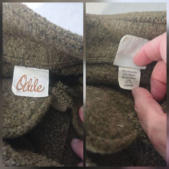 VTG Odile Hand Painted Fleece Jacket Sz. L - Picture 4 of 6